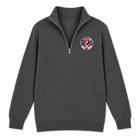 Grateful Dad - Premium Grateful Dead Quarter-Zip Pullover - Charcoal - 6