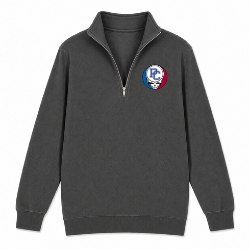Presbyterian College - Premium Grateful Dead Quarter-Zip Pullover - Charcoal - 5