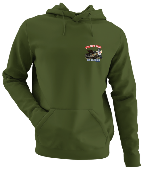 I'm Not Old. I'm Classic. - Life is dead. Jerry - Premium Grateful Dead Left Chest Hoodie - Military Green - 7