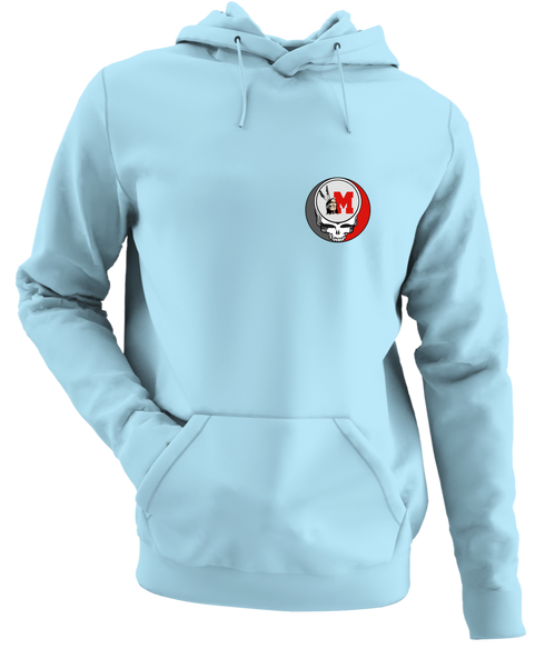 Ohio University Vintage - Premium Grateful Dead Left Chest Hoodie - Light Blue - 1