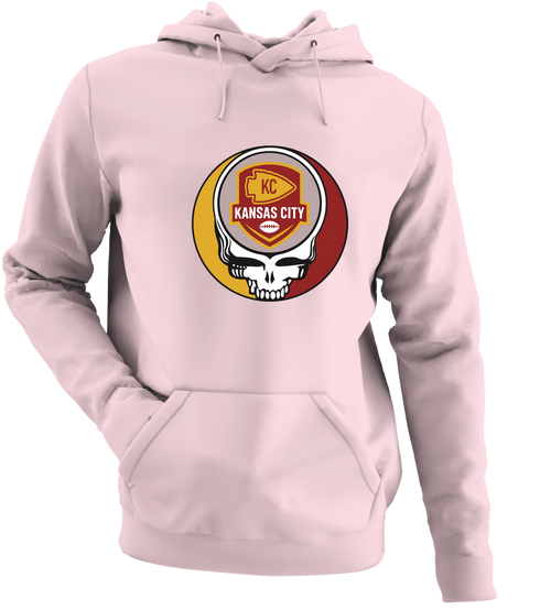 Kansas City Football - Premium Grateful Dead Hoodie - Light Pink - 4