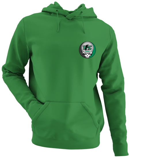 York Lax - Premium Grateful Dead Left Chest Hoodie - Irish Green