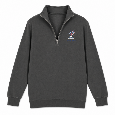 Skier Jerry - Life is dead.® - Premium Grateful Dead Quarter-Zip Pullover - Charcoal - 6