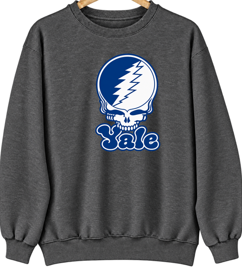 Yale Stealie Premium Unisex Crewneck — Design: Yale University — Dark Heather