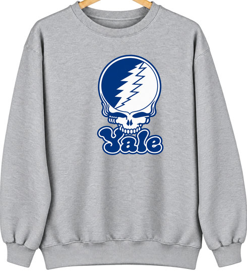 Yale Stealie Premium Unisex Crewneck — Design: Yale University — Sport Grey