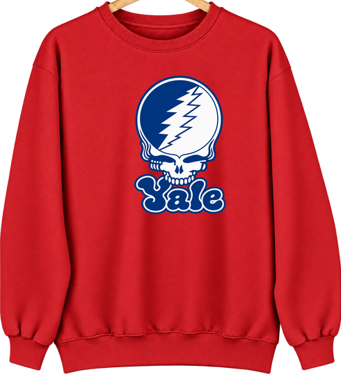 Yale Stealie Premium Unisex Crewneck — Design: Yale University — Red