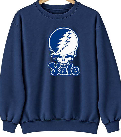 Yale Stealie Premium Unisex Crewneck — Design: Yale University — Navy