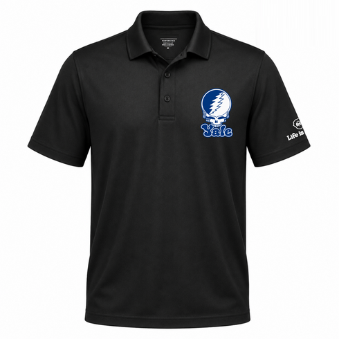 Yale Stealie Premium Unisex Polo — Design: Yale University — Black
