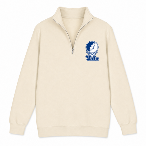 Yale Stealie Premium Unisex Quarter-Zip — Design: Yale University — Sand