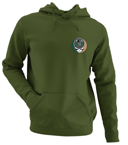 Cleveland State University - Premium Grateful Dead Left Chest Hoodie - Military Green