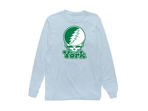 York Stealie Premium Unisex Long-Sleeve — Design: York College — Chambray