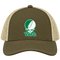 York Stealie Premium Unisex Trucker Cap — Design: York College — Moss/Khaki
