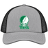 York Stealie Premium Unisex Trucker Cap — Design: York College — Heather Grey/Black