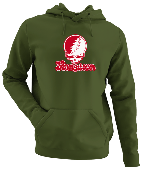 Youngstown Stealie Premium Unisex Hoodie — Design: Youngstown State University — Military Green
