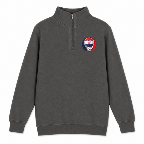 Croatia FIFA World Cup - Premium Grateful Dead Quarter-Zip Pullover - Charcoal - 5