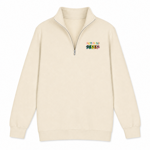 Grateful Dad - Premium Grateful Dead Quarter-Zip Pullover - Sand - 2