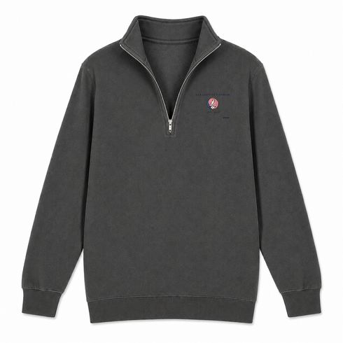 250 years of Freedom Stealie - Life is dead. - Premium Grateful Dead Quarter-Zip Pullover - Charcoal - 6