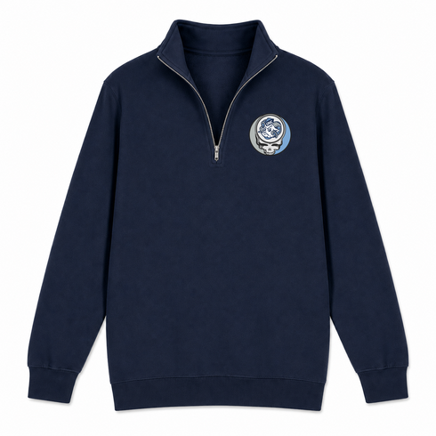 University of North Carolina (UNC) - Premium Grateful Dead Quarter-Zip Pullover - Navy - 4