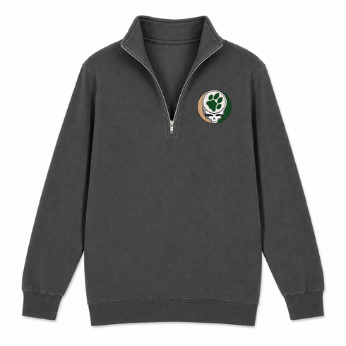 Ohio University Paw Print - Premium Grateful Dead Quarter-Zip Pullover - Charcoal - 6