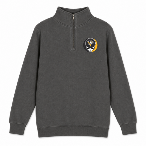 Pittsburgh Penguins - Premium Grateful Dead Quarter-Zip Pullover - Charcoal - 5
