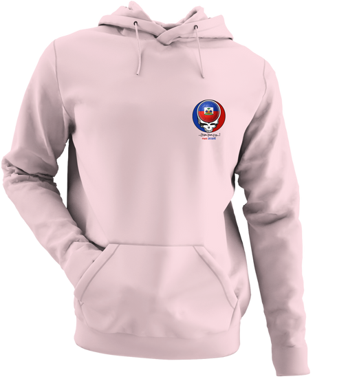 Haiti FIFA World Cup - Premium Grateful Dead Left Chest Hoodie - Light Pink - 4