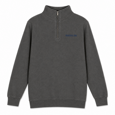 Grateful Dad - Premium Grateful Dead Quarter-Zip Pullover - Charcoal - 6