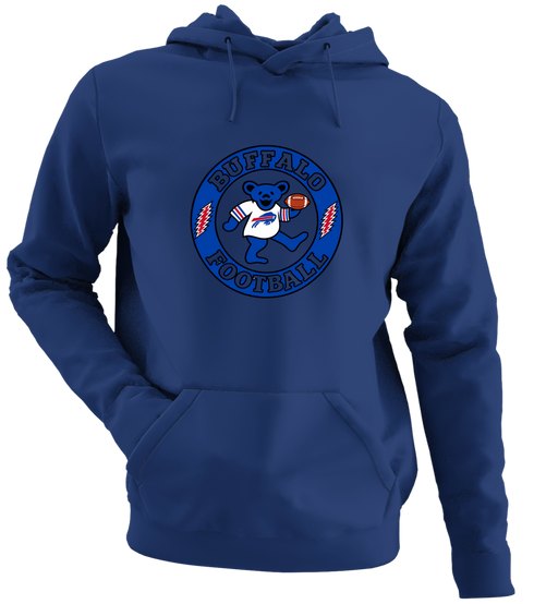 Buffalo Football Dancing Bear - Premium Grateful Dead Hoodie - Navy