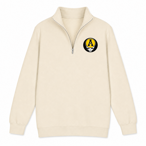 Appalachian State University - Premium Grateful Dead Quarter-Zip Pullover - Sand - 1