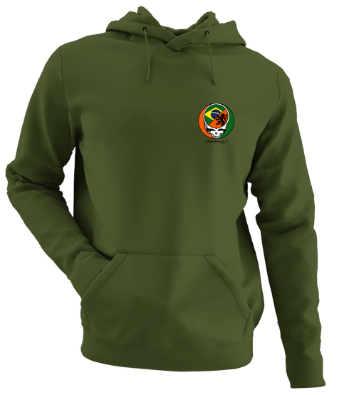 Brazil x Dutch World Cup - Premium Grateful Dead Left Chest Hoodie - Military Green