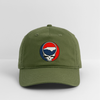 North Carolina Map Stealie Grateful Dead Dad Hat - olive green