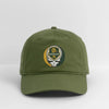 Green Bay Packers Grateful Dead Stealie Dad Hat - olive green