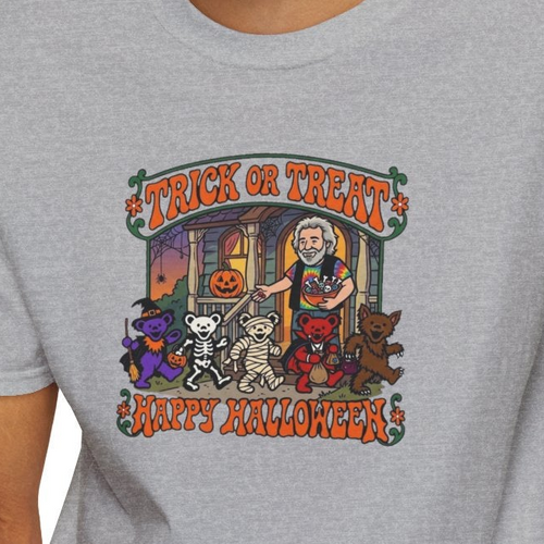 Trick-Or-Treating at Jerry's Place Halloween Stealie T-Shirt