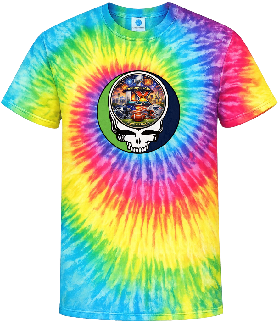 The Big Game 2026 Team Helmets Tie-Dye Grateful Dead T-Shirt